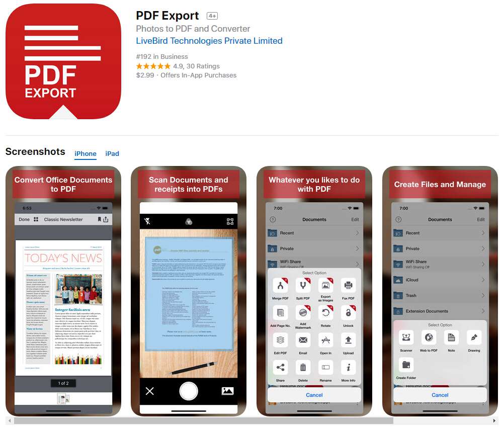 convert rtf to pdf on iphone