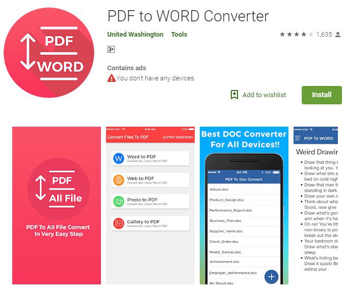 word in pdf konvertieren android