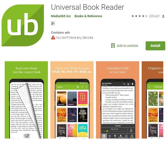 ad free epub reader android