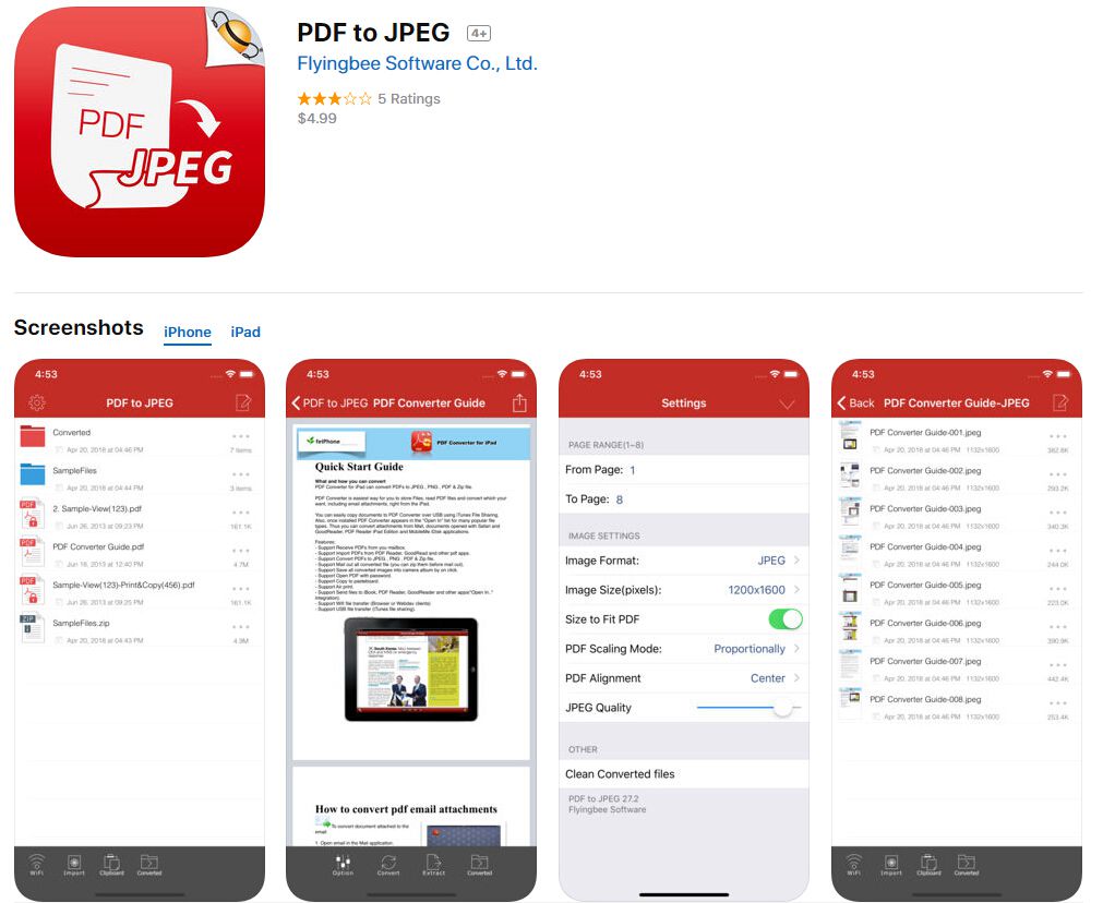 convert pdf to picture iphone