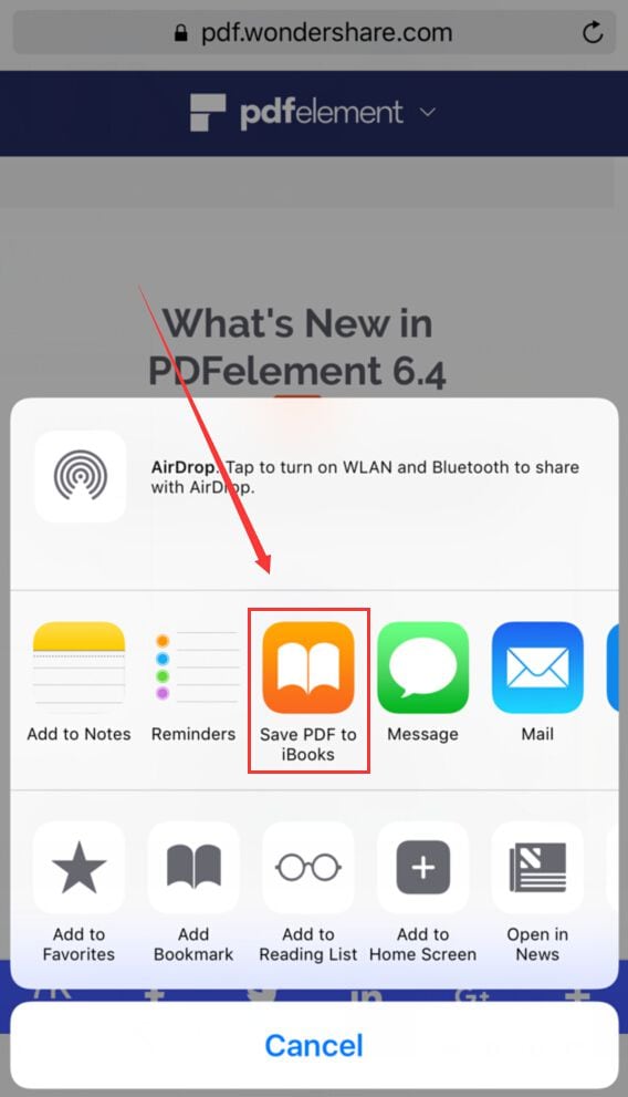 how to save a webpage as a pdf on iphone