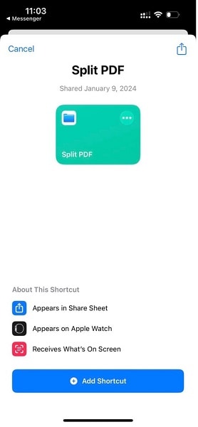 split pdf add shortcut page