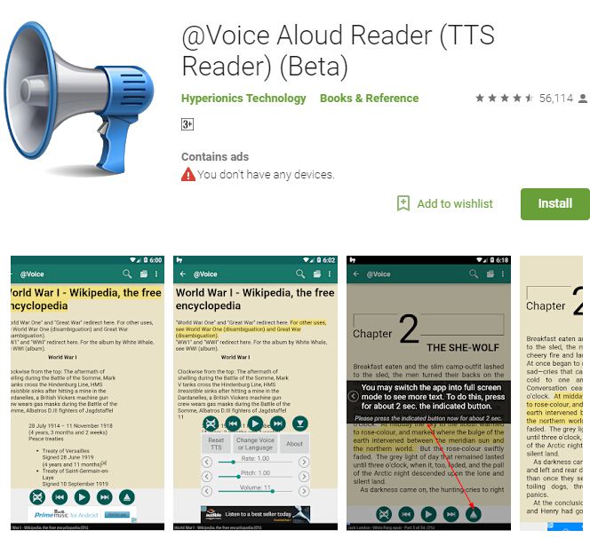 app android per sintesi vocale dei pdf