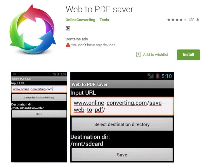 Web to PDF saver