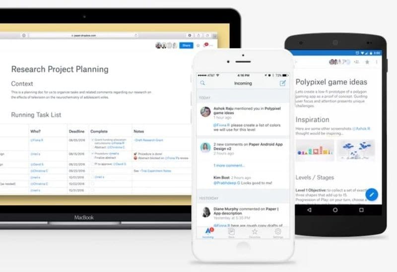 Dropbox Paper è un'applicazione per prendere appunti. 