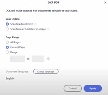 edit ocr settings in pdfelement