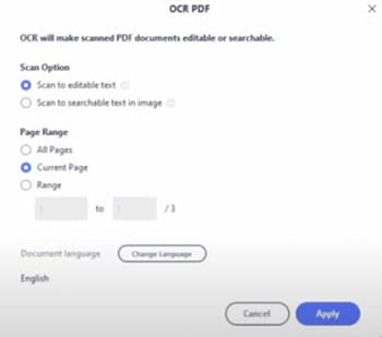 editar la configuración ocr en pdfelement