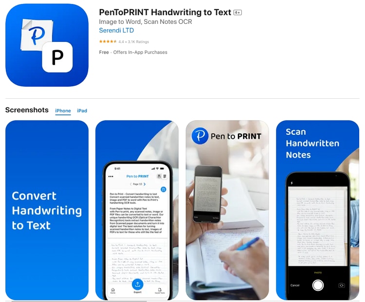 Pen To PRINT convert handwritten to text