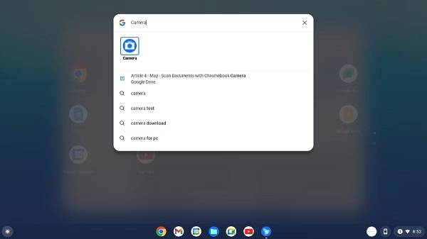 open chromebook camera and scan