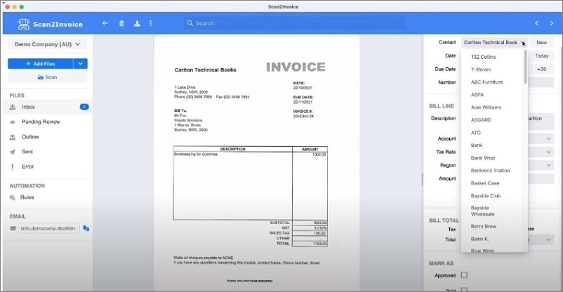 scan invoices