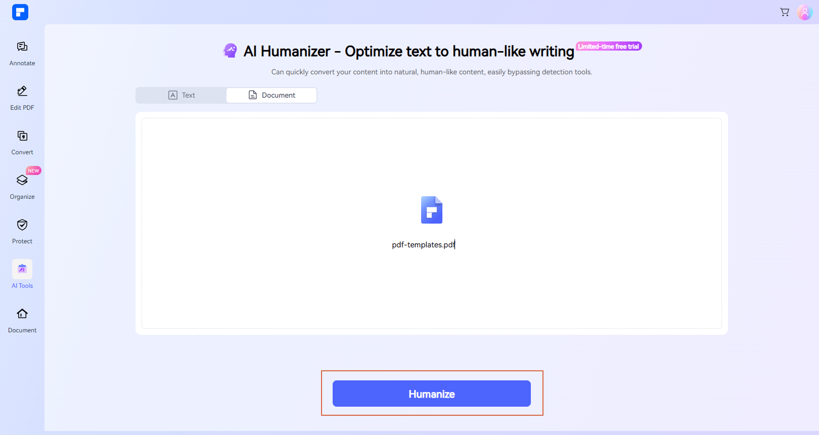 ai pdf humanizer step 2