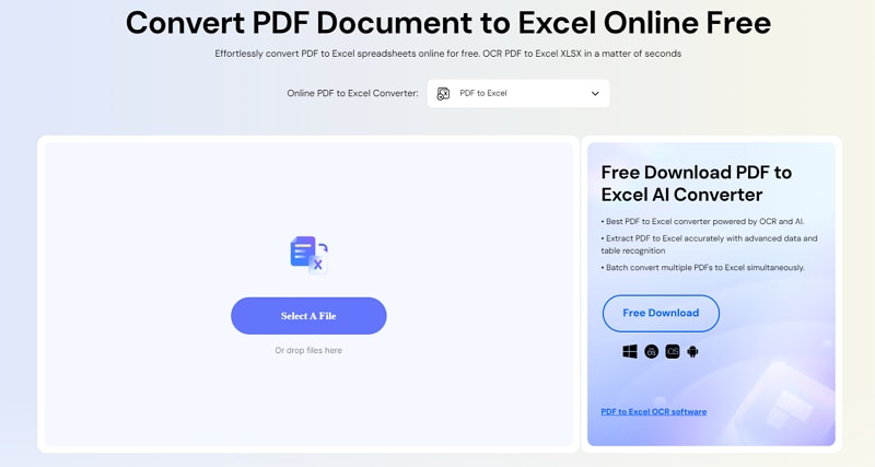 online pdf to excel converter for mac
