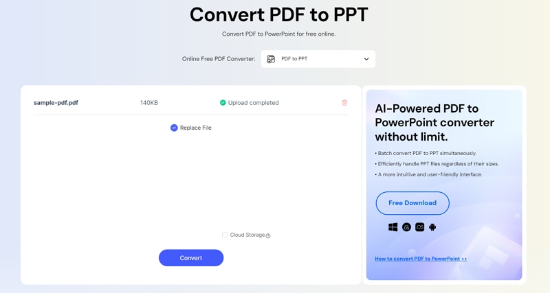 how to convert pdf to ppt for free