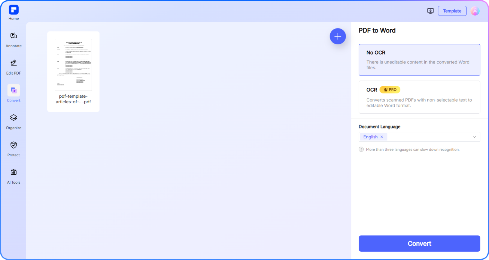 pdf to word step 2