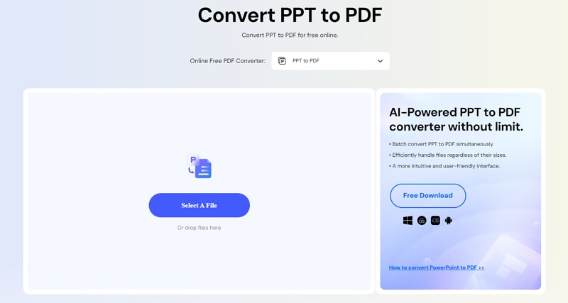 PDFelement online pdf to ppt converter