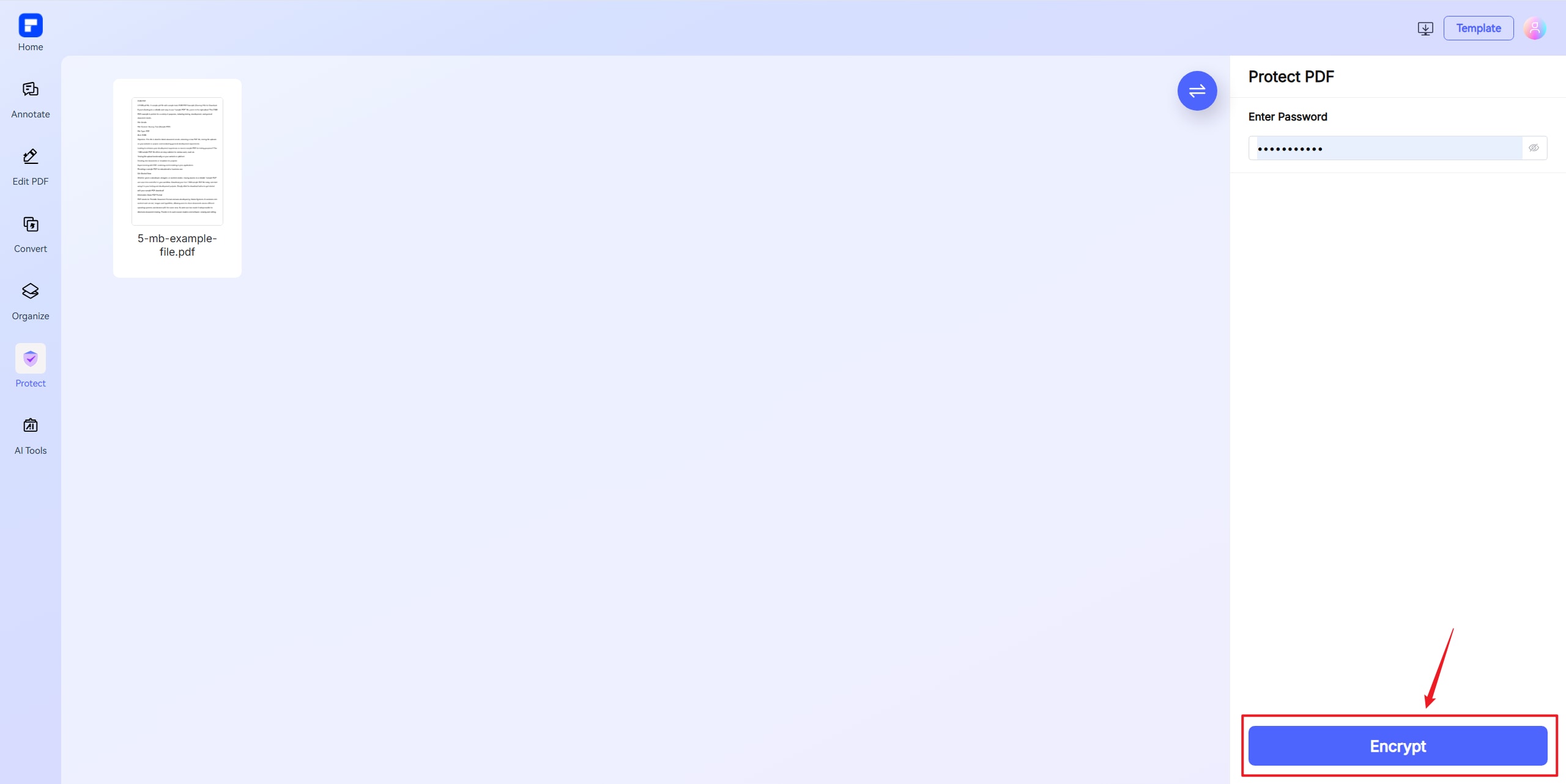 protéger le pdf étape 3