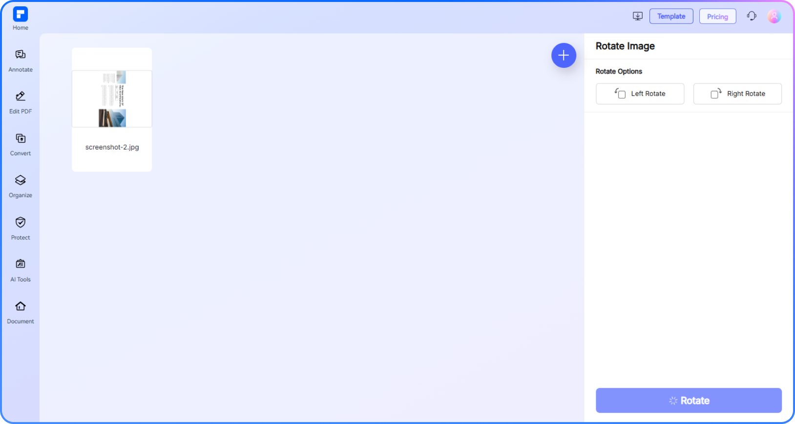 ruota l'immagine passo 2