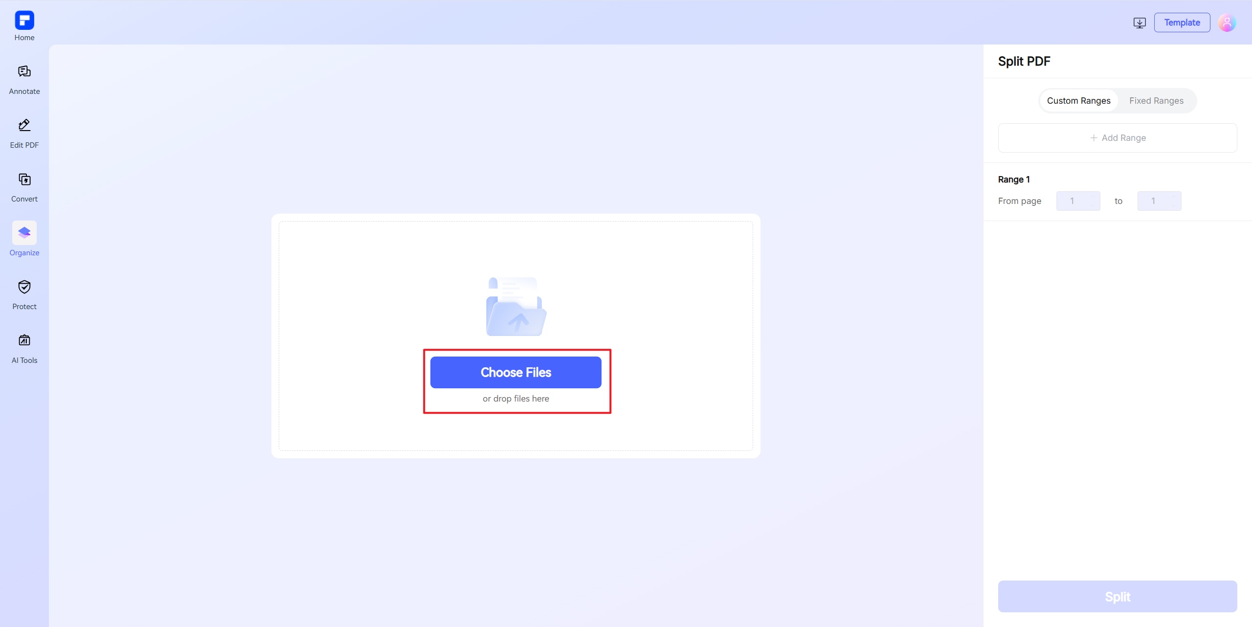 fractionner le pdf étape 1
