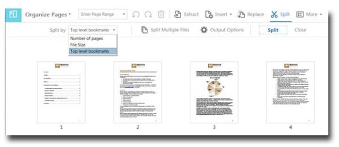 adobe split pdfs by bookmarks