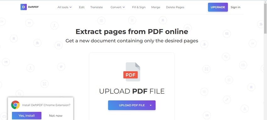 deftpdf extract pages online