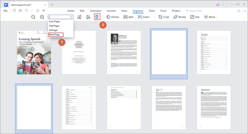 delete blank pages from pdf