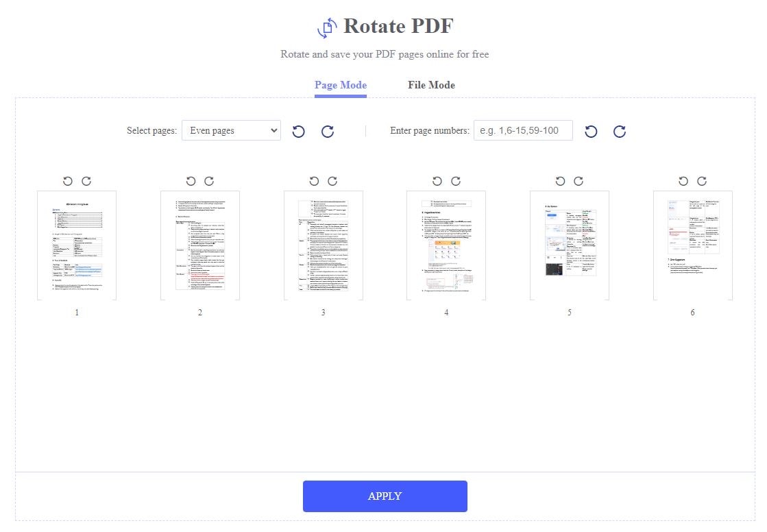 rotate pdf pages in hipdf