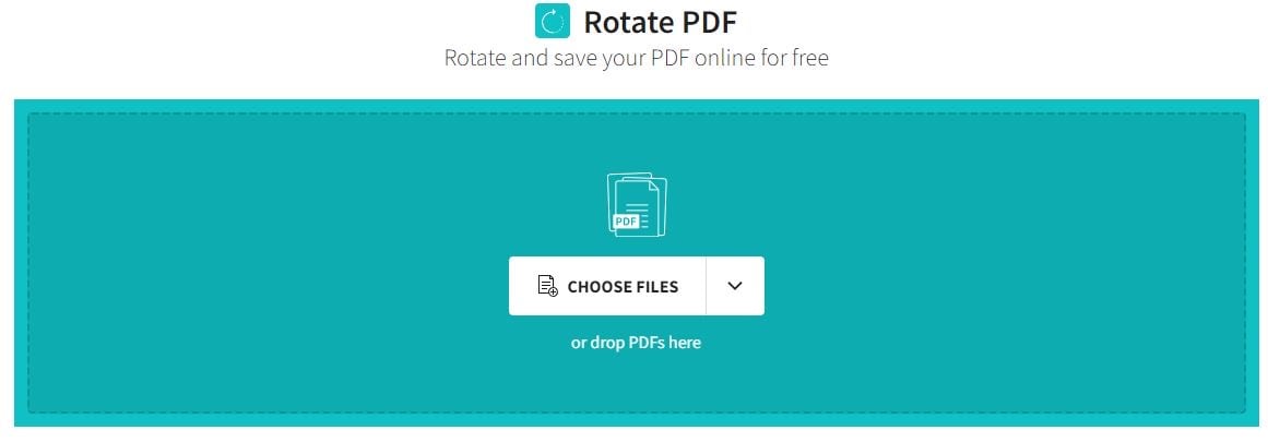 scegliere il file pdf da ruotare in Smallpdf