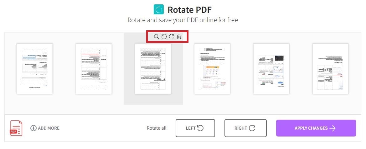 rotate pdf pages in Smallpdf
