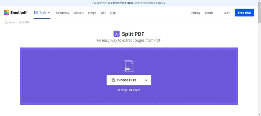  smallpdf split pdf page