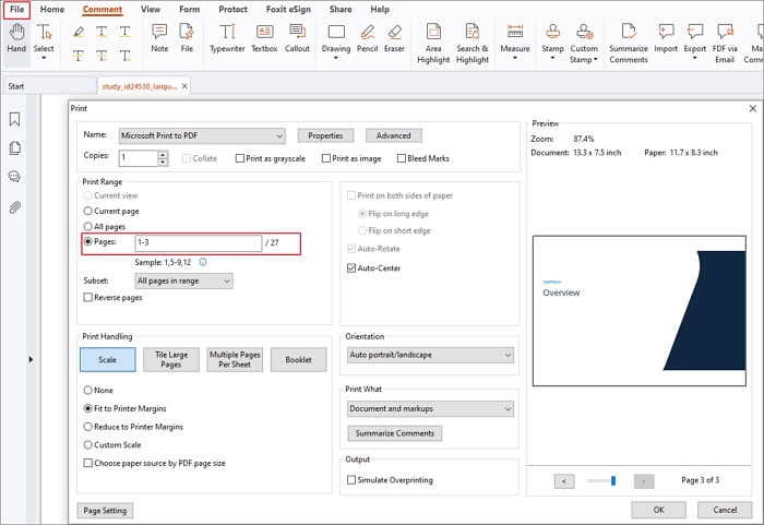 split pdf Foxit reader