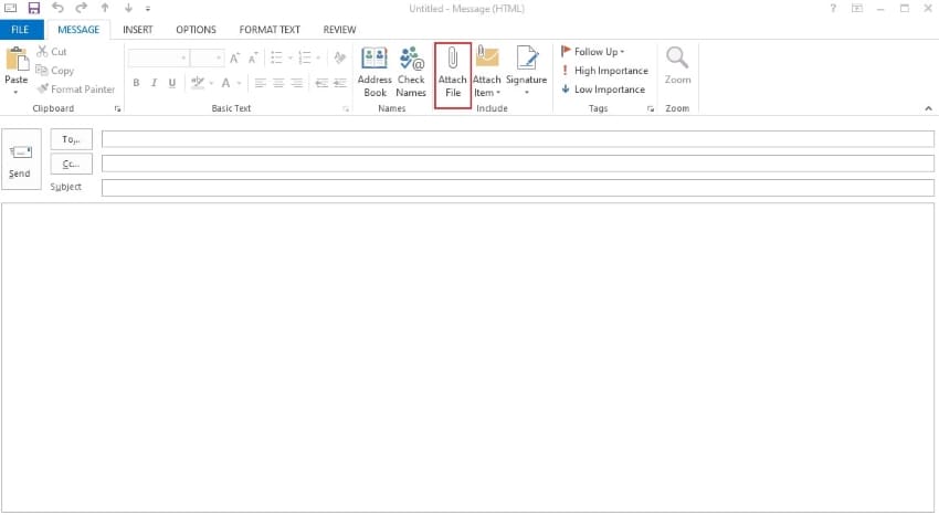 pulsante di aggiunta allegato in Outlook