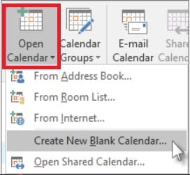 creating new calendar in classic outlook