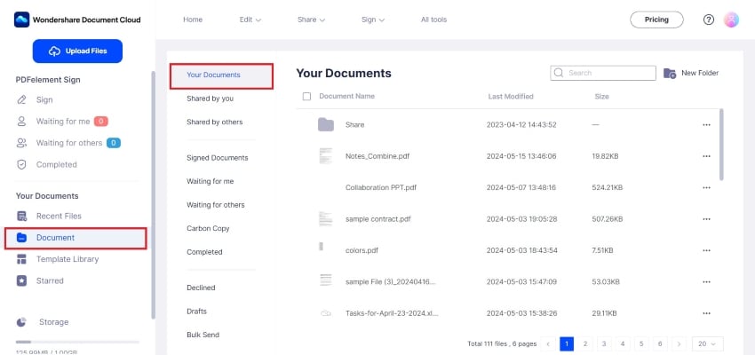 encontrando el archivo grande en documento cloud