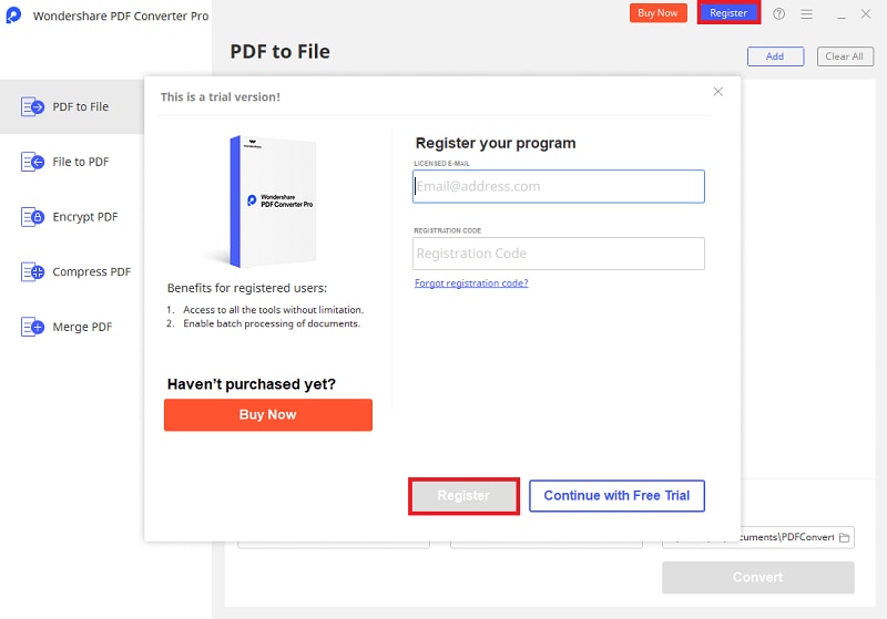 registrazione pdf converter pro