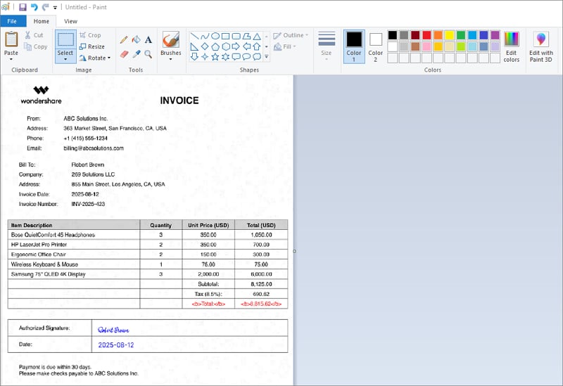 edit a pdf in paint