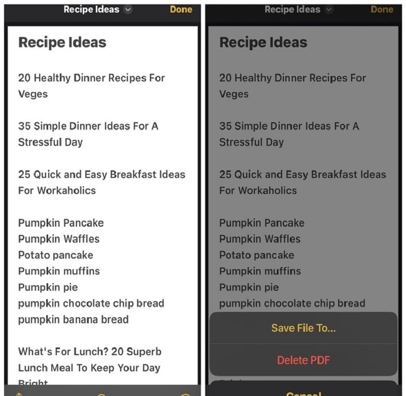 create a pdf on phone notes 2