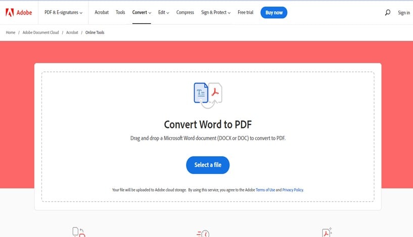 convert word to pdf with adobe online