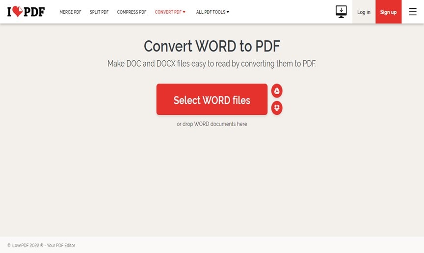 crea pdf da word online con ilovepdf 1