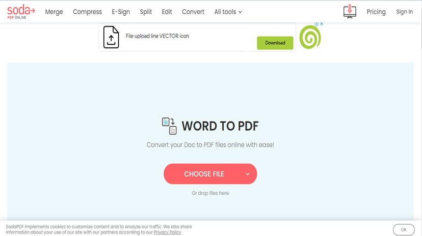 создайте pdf из word online с помощью soda 1