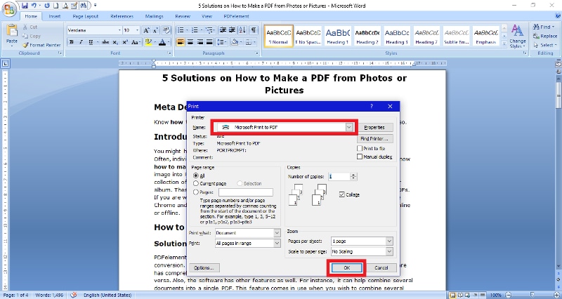 Microsoft Print to PDF