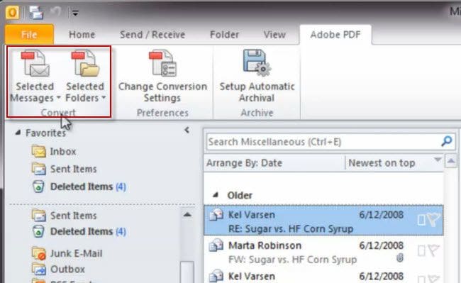 how to download pdf from outlook
