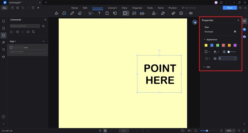 insert shape in pdf