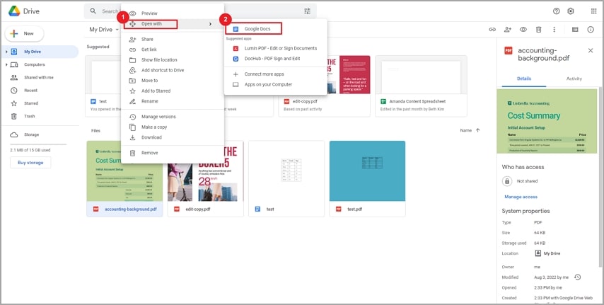 eliminar fondo de pdf en línea google docs