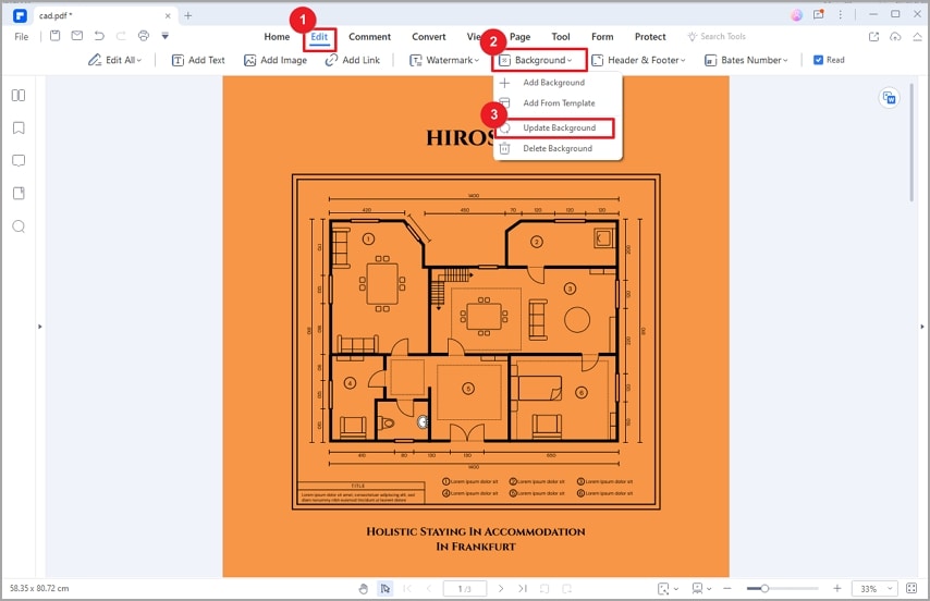 remover o fundo das páginas pdf selecionadas