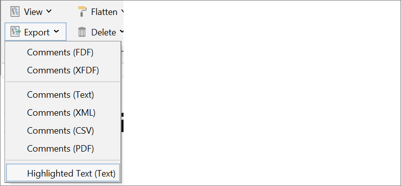 pdf export highlighted text