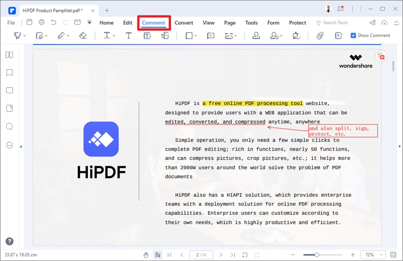 pdf export highlighted text