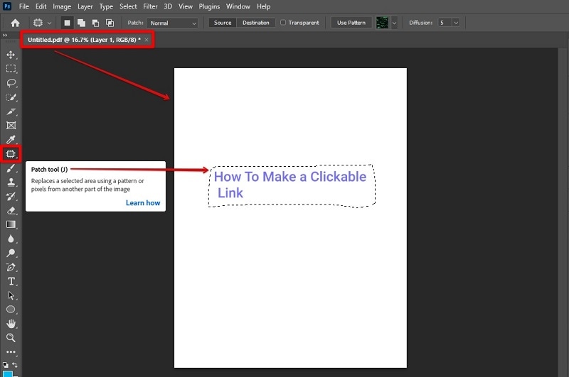 use patch tool on photoshop