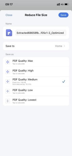 change pdf size iphone