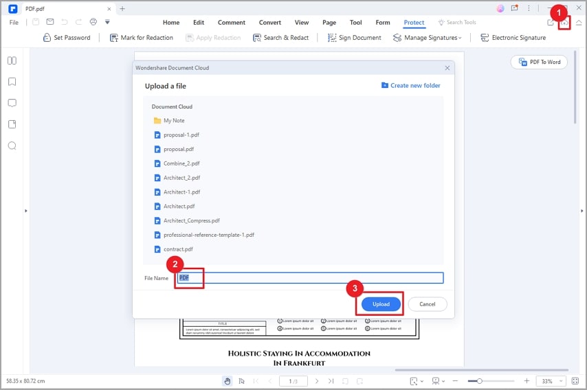 send pdf for signature upload to cloud