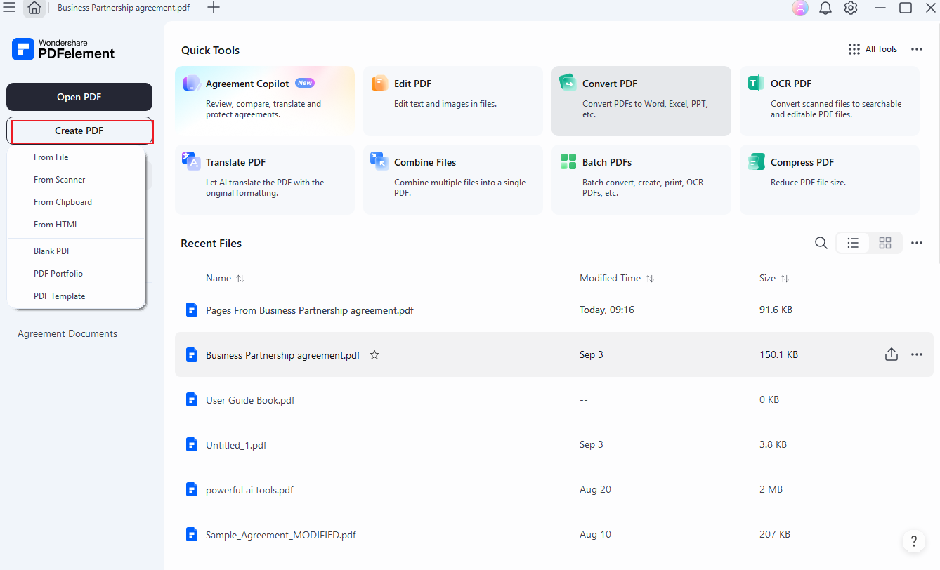 create pdf file using pdfelement